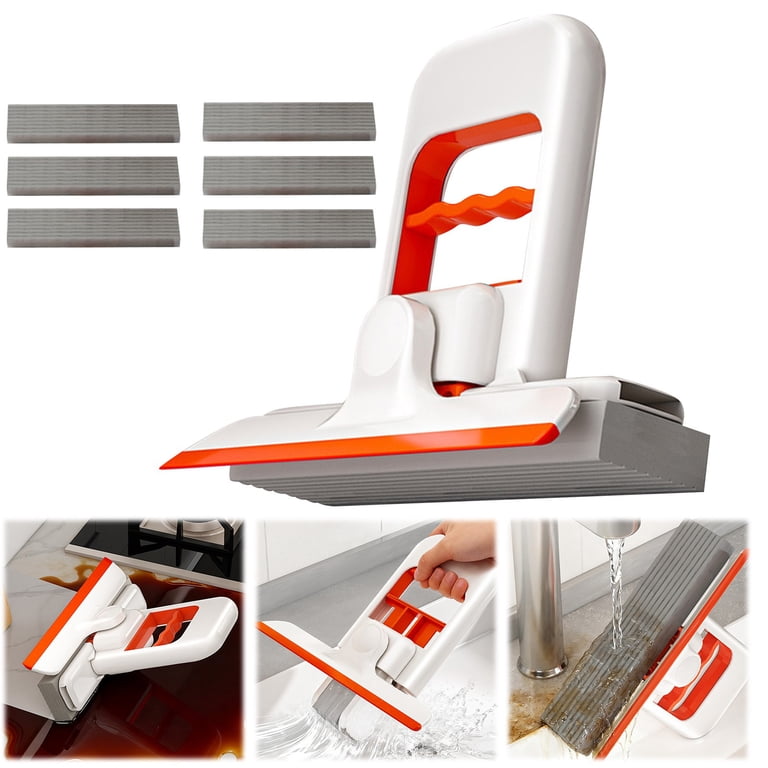 Mini Foldable Desktop Mop for Kitchen | Portable Wet & Dry Cleaning Mop